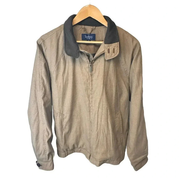 Vintage Turnbury Men's Jacket Buttery Soft Camel with Brown Corduroy Collar SZ S - Picture 1 of 12